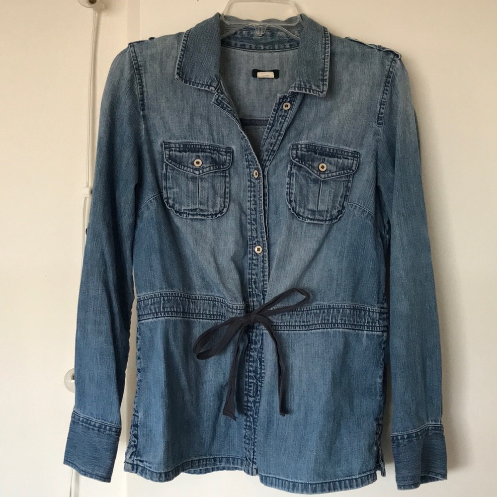 J CREW denim button up top